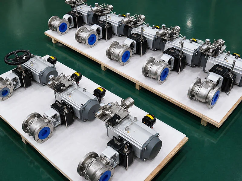 150LB Stainless Steel Ball Valve with Pneumatic Actuator and Manual Override